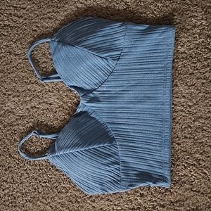 Light blue padded cropped tank top